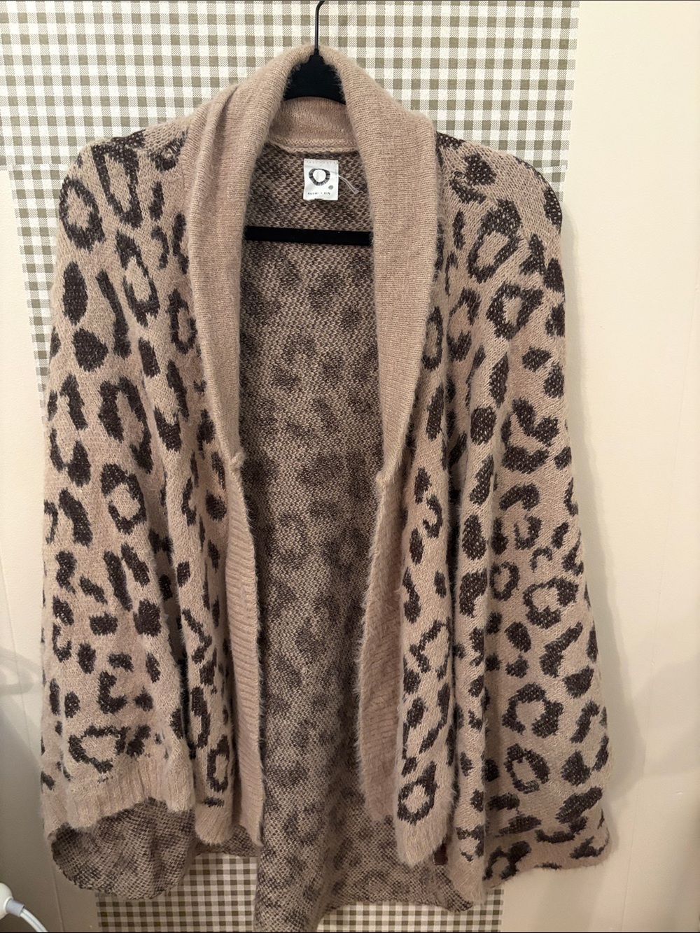 Anthropologie Leopard Cardigan Sweater - Taupe/Brown